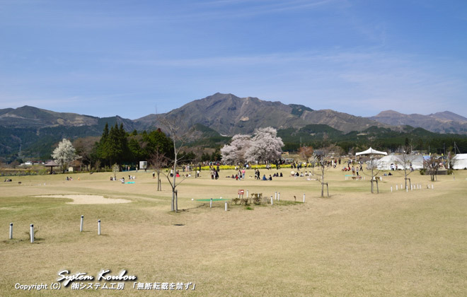 今日（2011/4/13）は天気も良く阿蘇の山々もくっきり見える
