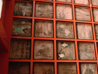 萩尾稲荷神社 拝殿の天井絵