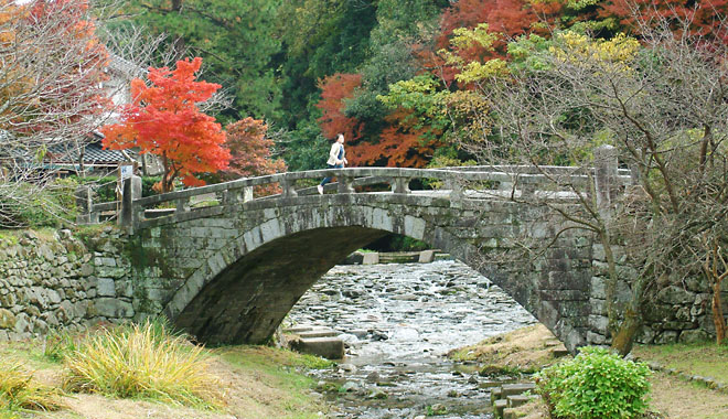 筑前の小京都といわれる秋月にある秋月眼鏡橋