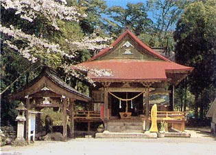 温泉はこの紫尾神社の拝殿の下より湧く