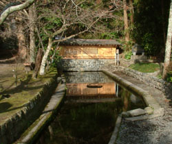 清水の湧水は日本名水１００選に選ばれている名水