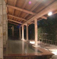 阿蘇白水温泉（瑠璃）の屋根のある露天風呂
