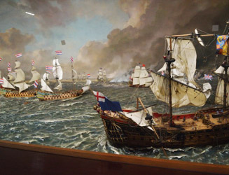 第1次英蘭戦争の「テッセル沖海戦」を再現した6mにもおよぶジオラマ
