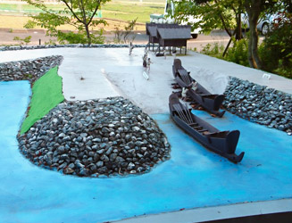 原の辻遺跡にある日本最古で東アジア唯一の船着き場跡模型