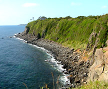 左京鼻南部の断崖