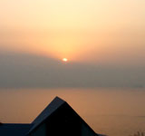 角力灘と夕陽
