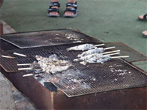 上津江フィッシングパークで釣った魚の塩焼き