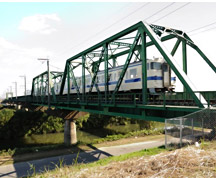1920年（大正9年）に竣工したJR長崎本線の嘉瀬川橋梁（下路平行弦プラットトラス）　※ビッグ写真