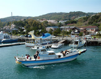 能古島港と海上タクシー