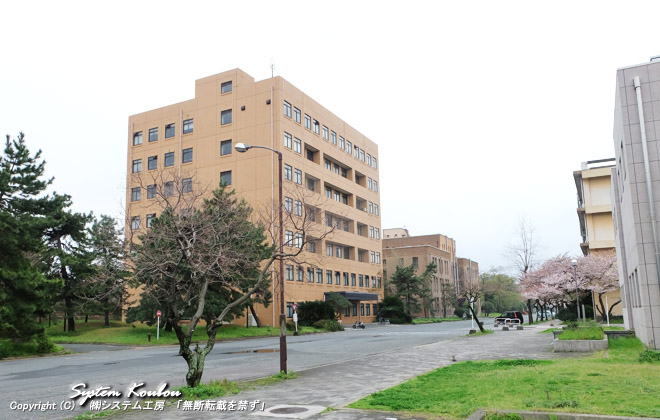(理6)中央は工学部五号館その後方は九州帝國大學工学部応用化学教室（九州大学工学部応用化学教室）