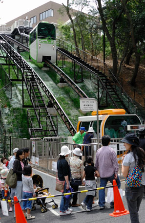 動物園から植物園に上り下りするために2008年4月にできた無料のスロープカー