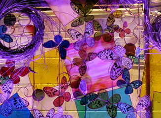 ガラス工芸作家後藤ゆみこ氏とのコラボ作品旅する　蝶の物語