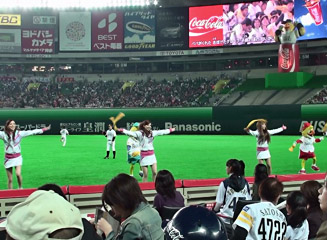 福岡ソフトバンクホークスのオフィシャルダンスチーム「ハニーズ」の元気いっぱいのダンスパフォーマンス