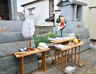 １０時から和田津美神社と恵比須神社で毘沙門天祭典が行われる